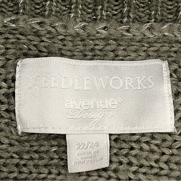 SIZE 22 VINTAGE 90’s GREY KNIT BOLERO SWEATER AVENUE PLUS COZY GRAY SHORT SLEEVE - Picture 10 of 12